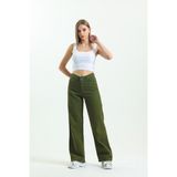 Shevega Haki Bol Paça Salaş Pantolon Wide Leg Jean - 44