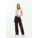 Shevega Kahverengi Bol Paça Salaş Pantolon Wide Leg Jean - 36