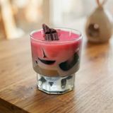 Shevera Çilek & Çikolata Tasarım Bardak Mum - %100 Doğal Soya Wax El Yapımı
