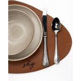 SHG HOME ShgHome Vegan Deri 4lü Amerikan Servisi / Supla-Sofra Hediye Seti - 39 cm x 31cm - 39 x 29 cm - Gri
