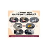 SHHOBİ 7'li Mega Koleksiyon Süs Seti: Sevimli Kedi, Tavşan, Panda ve Pikachu Masa Üstü Dekoratif Obje Hediye Paketi Masa Süsü