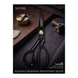 SHI FENG Profesyonel Siyah Terzi ve Kumaş Kesim Makası - 8 İnç (20 cm) - Kusursuz Keskinlik
