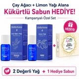 Shiffa Home Çay Ağacı+Limon Yağı Alana Kükürtlü Sabun Hediye | Sivilce Karşıtı Cilt Bakım Seti