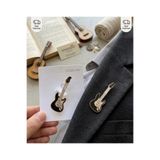shika Şık Metal Gitar Broş Hediye Kutulu -Siyah