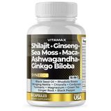 Shilajit + Ginseng + Sea Moss + Maca + Ashw. + Ginkgo Biloba 60 Kapsül