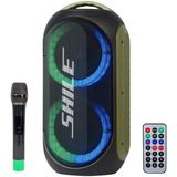 Shile SL-2019A El Mikrofonlu-Kumandalı Usb/sd/bt Işıklı Taşınabilir Şarjlı Seyyar Anfi - Fireball