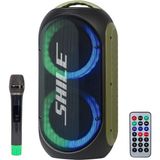 Shile SL-2019A El Mikrofonlu-Kumandalı Usb/sd/bt Işıklı Taşınabilir Şarjlı Seyyar Anfi - Renkli