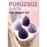 Shilox 4'lü Set Süngeri Kutulu Sünger Seti, Fondöten, Kapatıcı, Pudra Uygulama