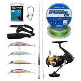 Shimano FX 4000 FC Spin Olta Makinesi+Okuma Azaki Spin 274 CM 12-35 GR 2 Parça Spin Kamışı