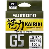 Shimano Kairiki G5 5Kat İp Misina 100m Steel Gray (Gri) 0,18MM