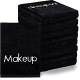 Shimeyao 20 paket makyaj havlusu siyah makyaj keseler yüz mikrofiber sökücü bez 13x13 inç hızlı kuru yüz havlusu temizlik el