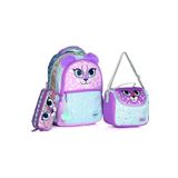 Shimmer Cat 3lü Seti Mu-9049 Okul Sırt Çantası,Beslenme Çantası,Kalem Çantası(Kutusu-Kalemlik)