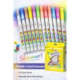 Shimmer Marker 12 Li Simli & Parlak Renkli Keçeli Kalem Seti