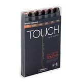 Shin Han : Touch Twin 6 Marker Pen Set : Wood Colours