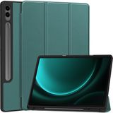 Shin-Wo Samsung Galaxy Tab S9 Fe Plus Folio Kılıf Çok Açılı Standlı Ince Hafif Koruyucu Kapak (Yurt Dışından) - Koyu Yeşil