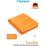Shine 40X60CM Mikrofiber Cam Bezi Turuncu – Ev ve Araç Cam Temizlik Bezi, Iz Bırakmaz Mikrofiber Bez