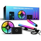 Shine In Home CSG90B, (66-85" Tvler) HDMI Bağlantılı Görüntü ve Ortam Sesi ile Senkronize Tv Arkası Rgbıc LED Işıklandırma Seti (+2 Adet Dekoratif LED Bar) , HDMI Sync Box Pro Set