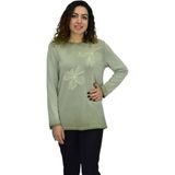 Shine Kadın Pamuk Italyan Kazak 4547 BGL-ST04094 - 2XL - Açık Yeşil