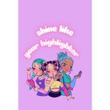 Shine like your highlighter: Cute lined notebook for teen girl