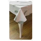 Shıne Simli Astarlı Lüks Silinebilir Sıvı Geçirmez Kuş Tüyü Pvc Muşamba Masa Örtüsü Haki 100 x 140