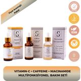 Shinehub C Vitamin & Caffeine & Niacinamide Multifonksiyonel 3'lü Cilt Bakım Serum Seti