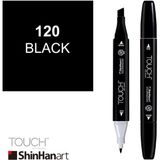 Shinhan Art Art Touch Twin Marker 120 Black İki Uçlu Kalem ile Sanatsal Çizim İçin