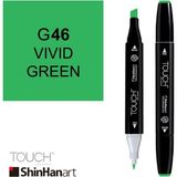 Shinhan Art Touch Twin G46 Vivid Green Çift Uçlu Markör Kalem