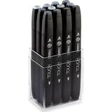 ShinHan Art Touch Twin Marker 12 Renk Set MAVİ/YEŞİL GRİLER