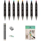 Shinhan Art Touch Twin Marker Pen : Çift Uçlu Marker Kalemi Çizim Seti 1 - Renkli