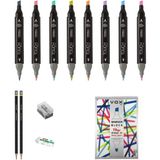 Shinhan Art Touch Twin Marker Pen : Çift Uçlu Marker Kalemi Çizim Seti 2 - Renkli