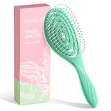 SHINLEA Detangle Saç Fırçası Dolaşmayan Saç Fırçası, Dolaşık Açıcı Islak ve Kuru Saç Fırçası Spiral Saç Fırçası, Kadınlar, Erkekler, Çocuklar için, Tüm Saç Tipleri İçin Dolaşan (Yeşil)