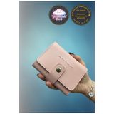 shiny ever Velluto Şeker Pembe Yumuşak Deri Kadın Cüzdan