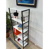 Shiny Mobilya Metal Kitaplık 5 Raflı Statik Boyalı Ev Ofis Rafı Dosya Kitaplık Rafı - Beyaz