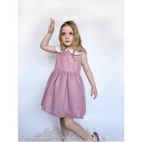 Shiny Simli Bebe Yakalı Çocuk Elbisesi (Pembe, 5-6 yaş)