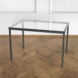 Shiny Yan Sehpa Siyah Ayak Şeffaf Cam Tabla
