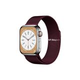 ShinyTECH Apple Watch Milano Çelik Hasır Kordon Bordo Se/3/4/5/6/7/8/9 42,44,45,49mm W10 46,49mm