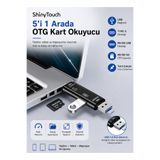 ShinyTouch 5'i 1 Arada OTG Kart Okuyucu – USB, Type-C, Micro USB, Micro SD(Tüm Android ve iphone15 üzeri Modeller)