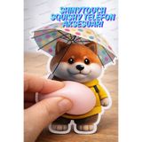 ShinyTouch Shiba Köpek Figürlü Squishy Telefon Aksesuarı – Sıkılabilir Sticker Aksesuar ve Kapı Stoperi