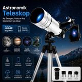 Shipment 40070 Profesyonel Yüksek Çözünürlüklü Astronomik Teleskop 333X Ay Doğa Gözlemi Güneş&ay Filtresi - Beyaz - Siyah