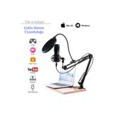 SHIPMENT Profesyonel USB Kondansatör Mikrofon Seti Ayarlanabilir Kol Stand YouTube Karaoke Stüdyo