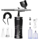 Shipment Şarj Edilebilir Airbrush Boyama Tabancası Kompresör Seti Tırnak Sanatı Kozmetik Pasta Süsleme Nemlendirici Sprey - 0,35 mm