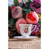 Shirley 6 Kişilik Porselen Kahve Fincanı Takımı - 90 ml - Renkli