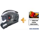 Shıro 5094 S08 Kask Ff-605 Shadow Tıtan Mecha L (Gözlüklü)