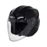 Shiro Kask SH-450 Çenesiz Parlak Siyah, M Beden, Dayanıklı Malzeme ve Güneş Vizörü ile Kullanım Kolaylığı