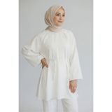 Shiron Sportswear&Company BALON KOL BEL BAĞLAMALI TESETTÜR GÖMLEK MODAL TENCEL