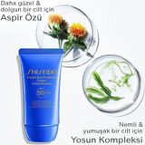Shiseido Suya ve Isıya Dirençli Yüksek Koruma Sağlayan Expert Sun Protector SPF50+ 50 ml Güneş Kremi