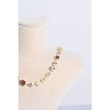 shiva accessorie Çok Renkli Kristal Model Gold Kolye