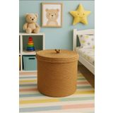 SHLM TEKSTİL Küçük 30&30 kirli SEPETİ HASIR, JÜT, ÇOCUK ODASI, MUTFAK ,BANYO ORGANİZER SEPET 30X30