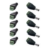 SHNITPWR 5 Erkek ve 5 Dişi Güç Konektörü 5,5 mm x 2,1 mm Güç Jakı Soketi 5050 2835 3528 Led Şerit CCTV Güvenlik Kamerası AC - DC Güç Kaynağı Adaptörü için