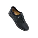 SHNSTEP Comfort Plus Erkek Günlük Ayakkabı, Siyah Deri, Örgü Detaylı, Hafif Taban, Bağcıklı, Casual Oxford Stil